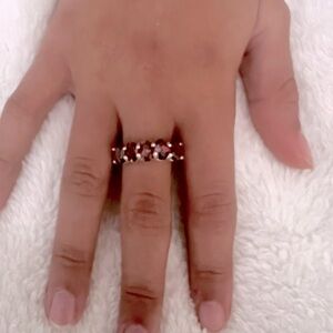 Vintage Unique Rhodolite Garnet Sterling Ring Size 8